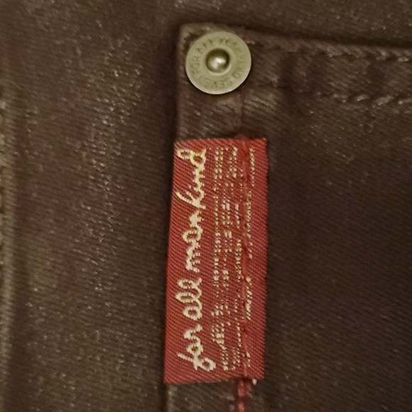 7 For All Mankind Waxed Distressed Women's Skinny Brown Pants - Size 27 - Picture 13 of 13